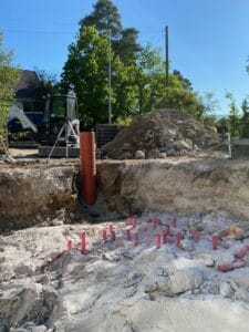 Stocksund - Rock blasting work and Folkpool installation in Stocksund